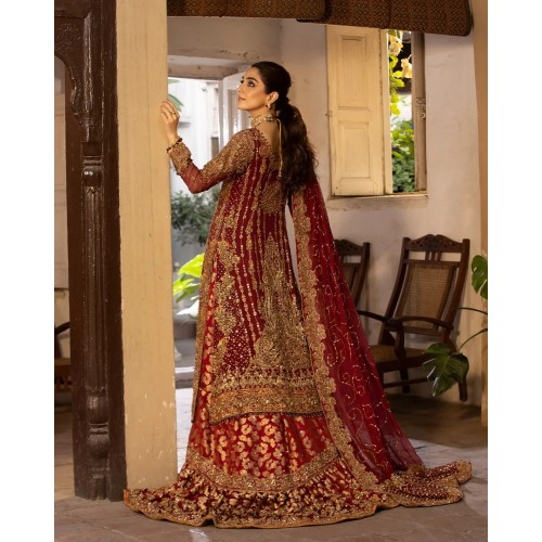 Vermillion Amaryllis Farshi Lehenga