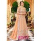 Deep Peach Amaryllis Long Shirt and Persian Rose Lehenga