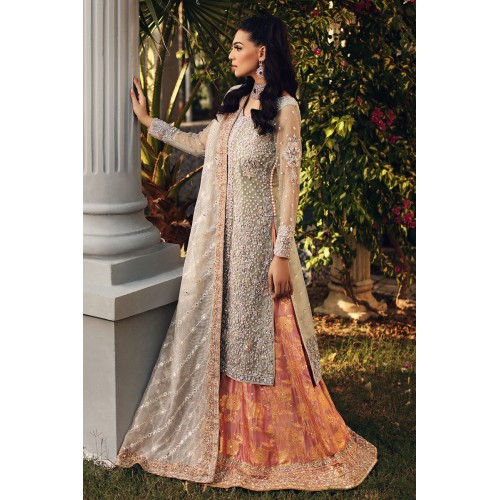 Champagne Amaryllis Shirt with Coral Sharara Champagne Amaryllis Shirt with Coral Sharara