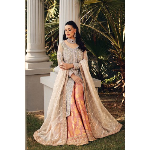 Champagne Amaryllis Shirt with Coral Sharara Champagne Amaryllis Shirt with Coral Sharara