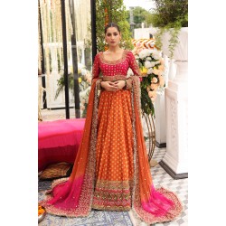 Magenta Amaryllis Choli with Orange Lehenga Magenta Amaryllis Choli with Orange Lehenga