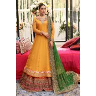 Amber Amaryllis Pishwas with Orange Lehenga