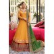 Amber Amaryllis Pishwas with Orange Lehenga Amber Amaryllis Pishwas with Orange Lehenga
