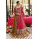 Raspberry Amaryllis Pishwas with Golden Brown Lehenga