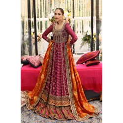 Tyrian Purple Amaryllis Pishwas and Lehenga