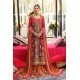 Raspberry Purple Amaryllis Pishwas with Orange Lehenga