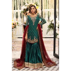 Brunswick Green Amaryllis Shirt and Gharara
