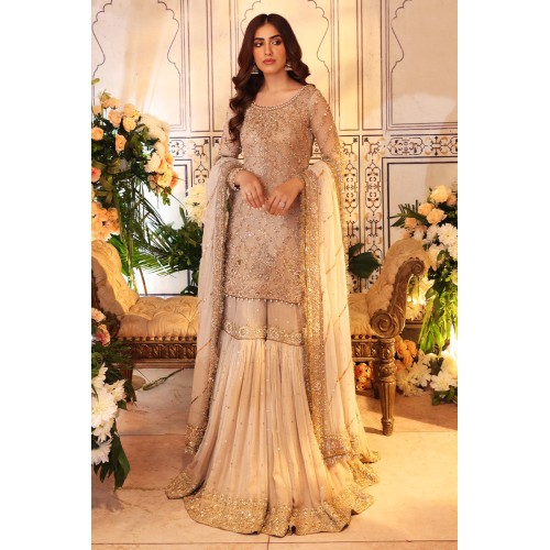 Champagne Pink Amaryllis Shirt and Gharara