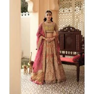 Citrine Amaryllis Choli with Orange Lehenga