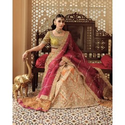 Citrine Amaryllis Choli with Orange Lehenga Citrine Amaryllis Choli with Orange Lehenga