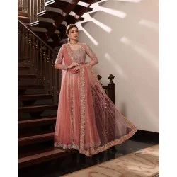 Congo Pink Amaryllis Pishwas and Lehenga