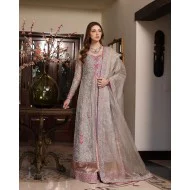 Silver Amaryllis Long Shirt and Vivid Tangerine Lehenga