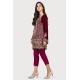 Berry Burgundy Amaryllis Velvet Short Shirt and Capri Pants