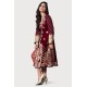 UP Maroon Amaryllis Velvet Gown and Cropped Pants