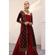 Cherry Amaryllis Velvet Jacket with Sharara