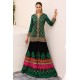 Dark Pine Amaryllis Velvet Jacket with Sharara