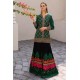 Dark Pine Amaryllis Velvet Jacket with Sharara