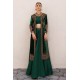 Brunswick Green Amaryllis Velvet Jacket with Lehenga