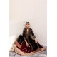 Black Amaryllis Velvet Jacket with Gharara