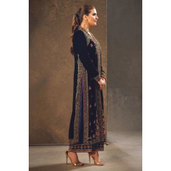 Deep Sapphire Amaryllis Velvet Jacket and Pants