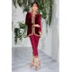 Dark Burgundy Amaryllis Velvet Jacket with Capri Pants