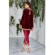 Dark Burgundy Amaryllis Velvet Jacket with Capri Pants