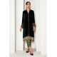 Dark Green Amaryllis Velvet Front Open Long Shirt with Capri Pants