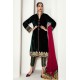 Dark Green Amaryllis Velvet Front Open Long Shirt with Capri Pants