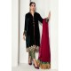 Dark Green Amaryllis Velvet Front Open Long Shirt with Capri Pants