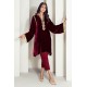 Dark Burgundy Amaryllis Velvet Shirt with Sharkbite Hem Dark Burgundy Amaryllis Velvet Shirt with Sharkbite Hem