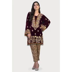 Plum Black Amaryllis Velvet Trousers Suit