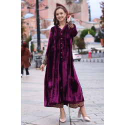 Loulou Amaryllis Velvet Kalidaar Pishwas