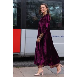 Loulou Amaryllis Velvet Kalidaar Pishwas