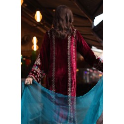 Pink Raspberry Amaryllis Velvet Shirt and Trousers