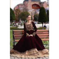 Yen Red Amaryllis Velvet Gown