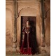 Dark Burgundy Amaryllis Velvet Jacket with Gharara
