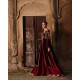 Dark Burgundy Amaryllis Velvet Jacket with Gharara