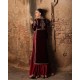 Dark Burgundy Amaryllis Velvet Jacket with Gharara