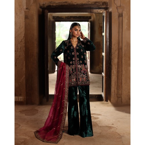 Firefly Amaryllis Velvet Short Jacket with Bootcut Pants