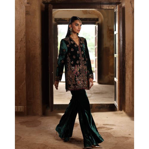 Firefly Amaryllis Velvet Short Jacket with Bootcut Pants