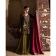 Uniform Green Amaryllis Velvet Jacket with Sharara