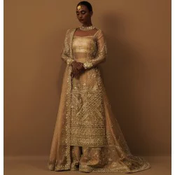 Earth Yellow Peony Long Shirt and Sharara