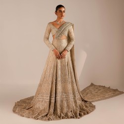 Champagne Peony Choli Lehenga