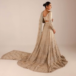 Champagne Peony Choli Lehenga