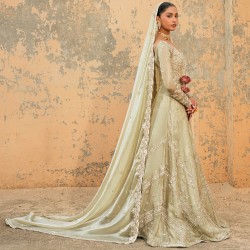Yucca White Peony Bridal Gown with Lehenga