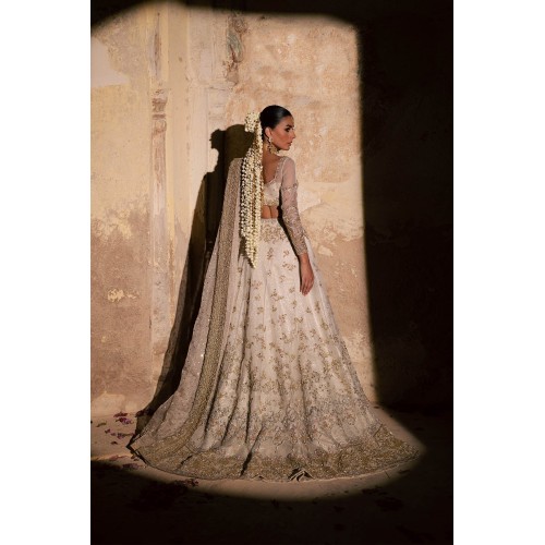 Vintage White Peony Lehenga Choli Vintage White Peony Lehenga Choli