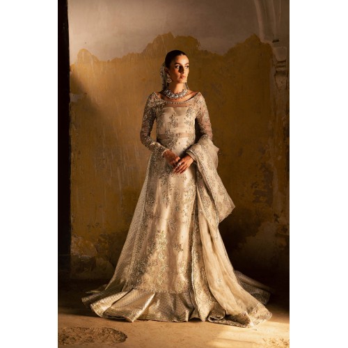 Vista White Peony Long Shirt and Lehenga