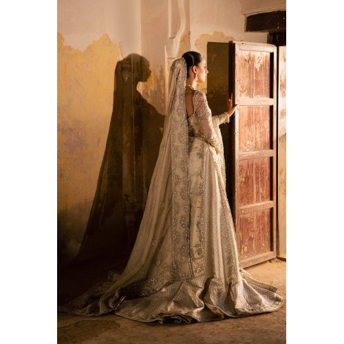 Vista White Peony Long Shirt and Lehenga