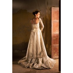 Vista White Peony Long Shirt and Lehenga