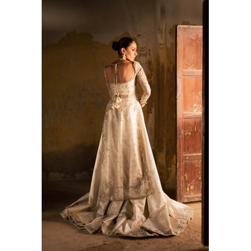 Vista White Peony Long Shirt and Lehenga